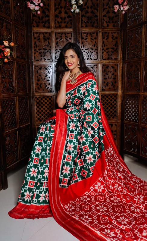 Exclusive Double Ikkat Silk Full Designer Saree IKTOTW16KNSS