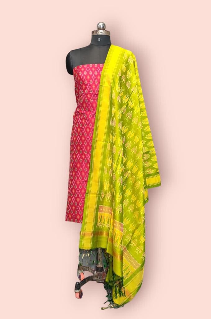 Pochampally Ikkat Pure Sico Dress Material with Beautiful Colour Combinations IKTIR89JPSCD