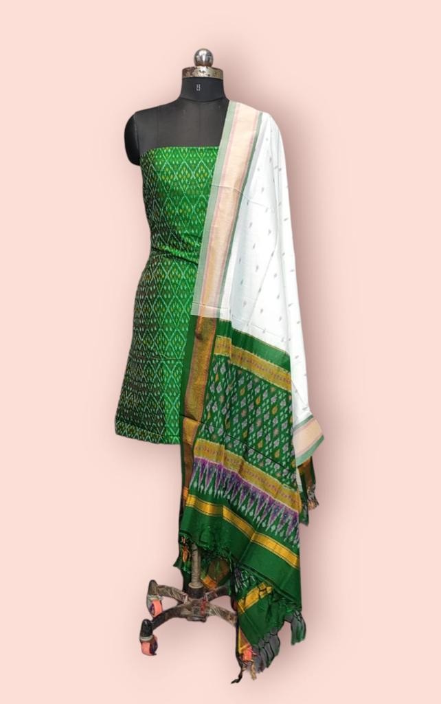 Pochampally Ikkat Pure Sico Dress Material with Beautiful Colour Combinations IKT0GGQA2SCD