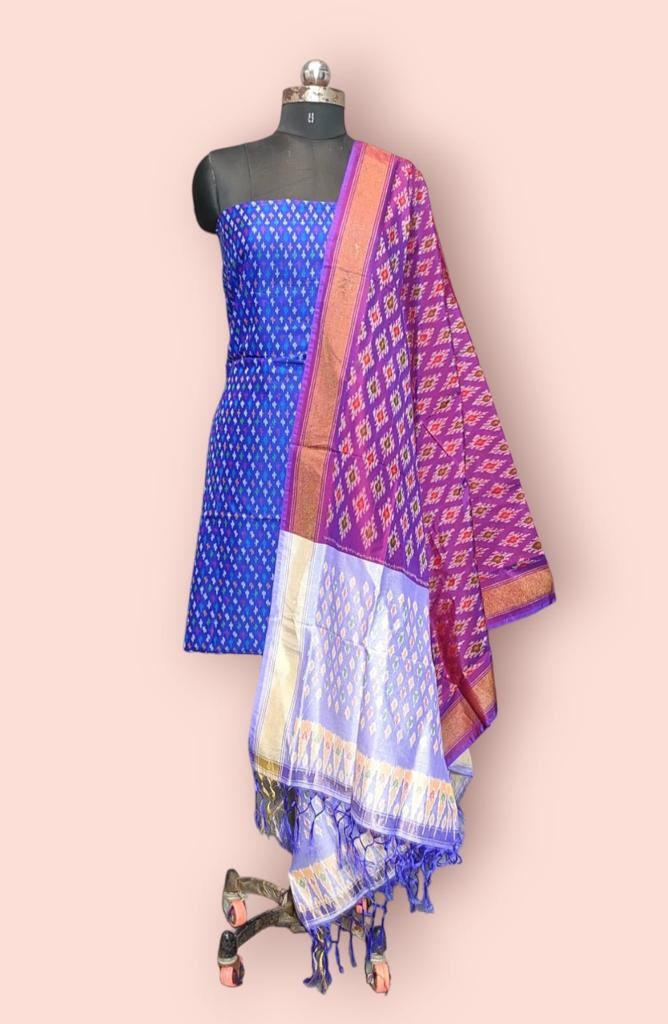 Pochampally Ikkat Pure Sico Dress Material with Beautiful Colour Combinations IKT92T5T0SCD