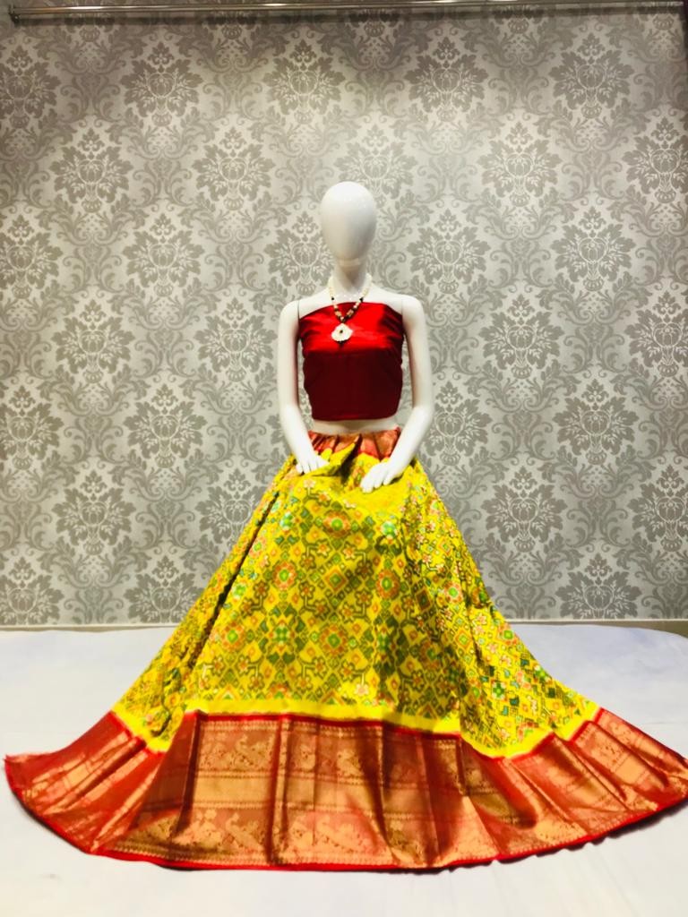 Handwoven Exclusive Ikkat Kanchivaram Silk Lehenga IKT57DRLMSL