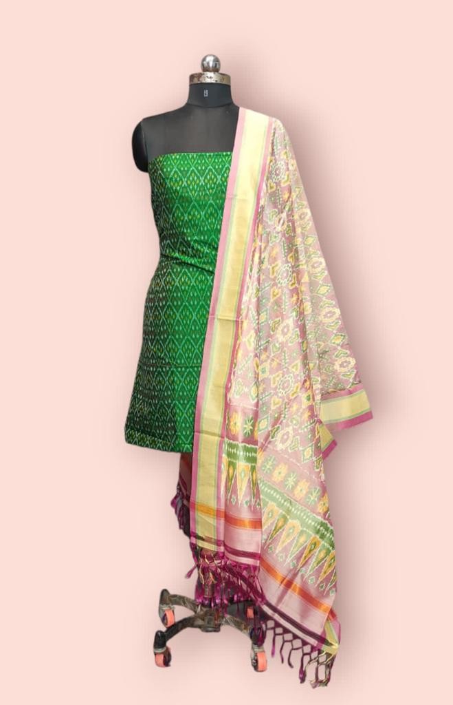Pochampally Ikkat Pure Sico Dress Material with Beautiful Colour Combinations IKT0GIJBQSCD