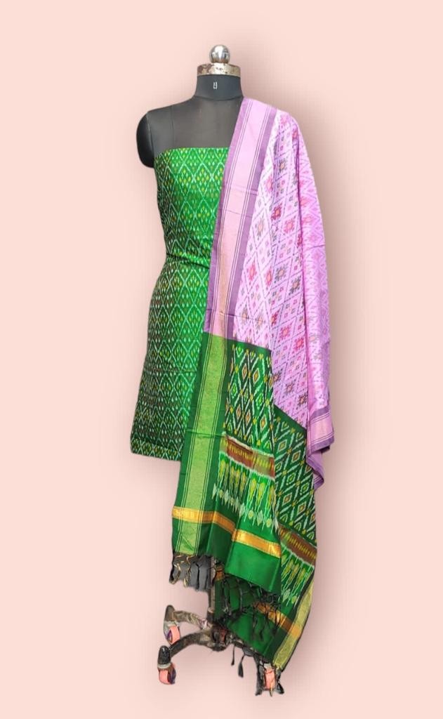 Pochampally Ikkat Pure Sico Dress Material with Beautiful Colour Combinations IKTWPS3IDSCD