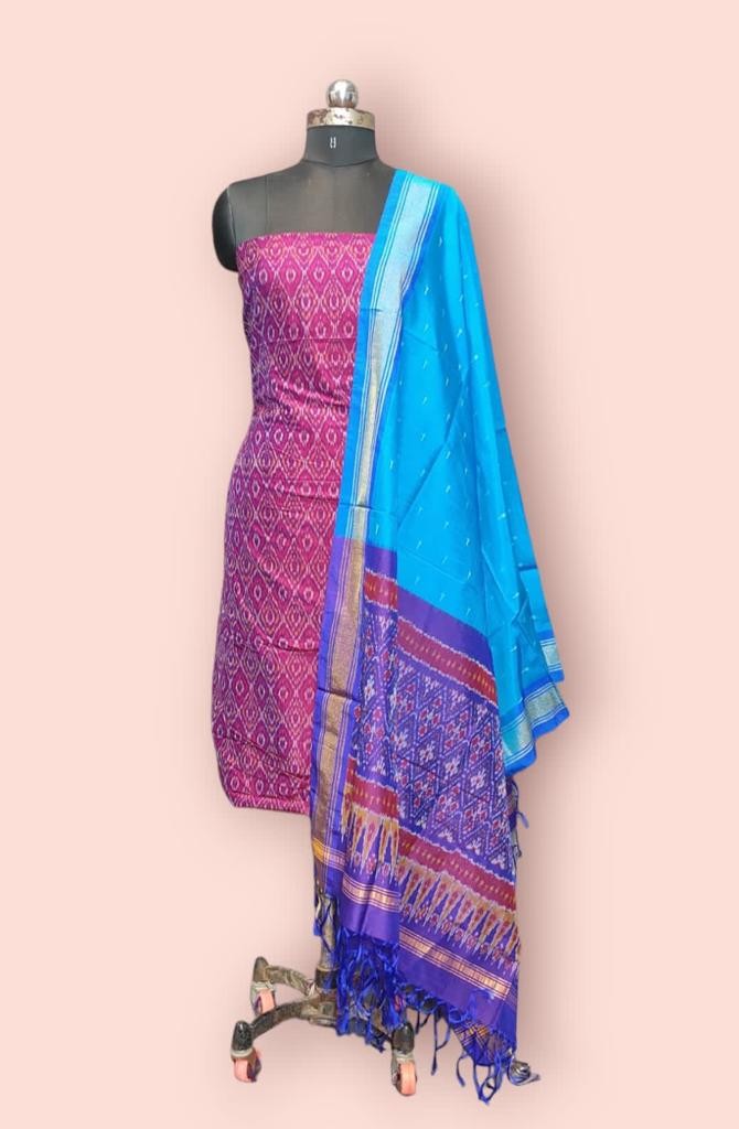 Pochampally Ikkat Pure Sico Dress Material with Beautiful Colour Combinations IKTL5HSXVSCD