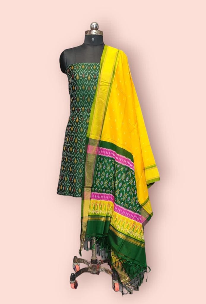 Pochampally Ikkat Pure Sico Dress Material with Beautiful Colour Combinations IKTVN7LOISCD