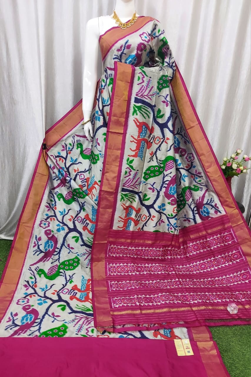 Forest Designer Pochampally Ikkat Silk Saree With  Beautiful Color Combination IKT5ZSK6DSS