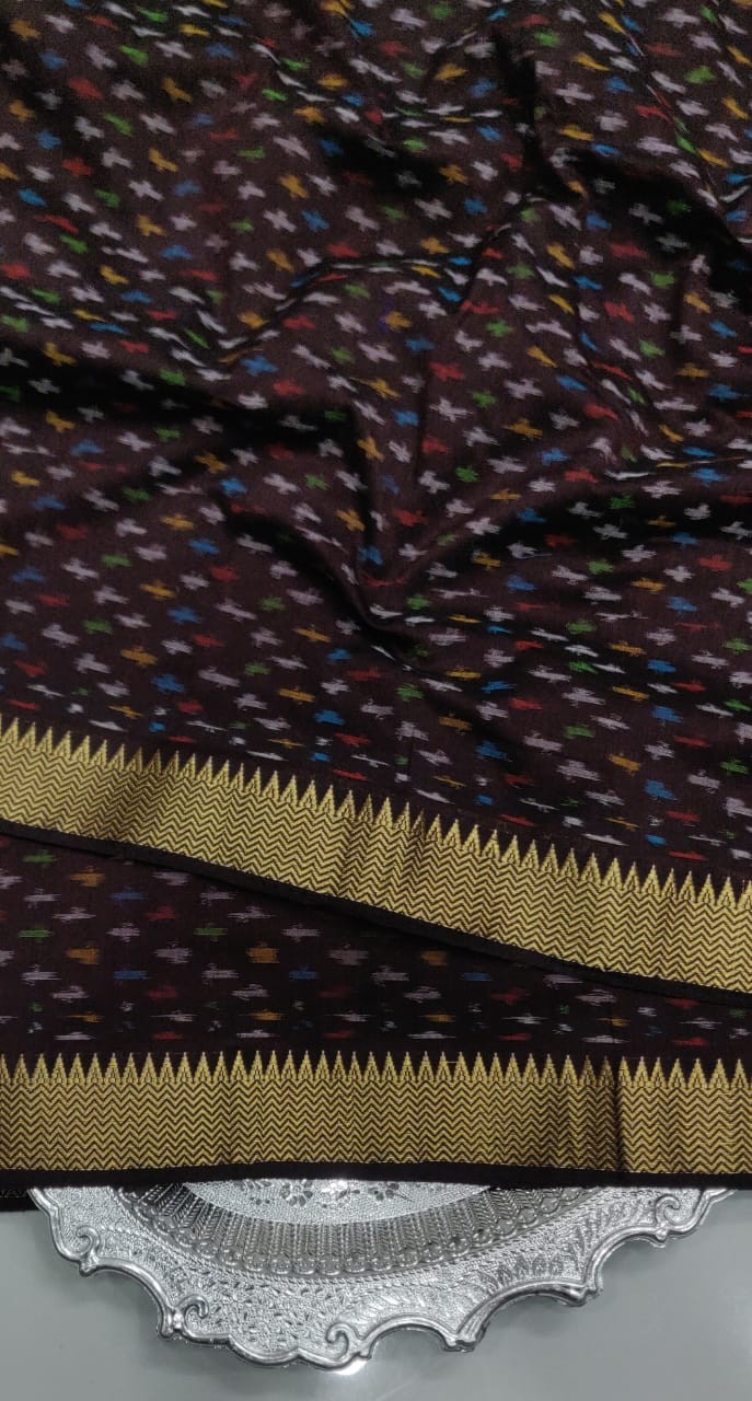 Ikkat Sico Fabrics with Two Sides Zari Border  IKTNNG25TSS