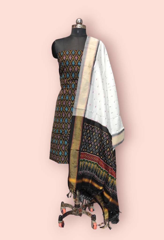 Pochampally Ikkat Pure Sico Dress Material with Beautiful Colour Combinations IKT6MADE4SCD