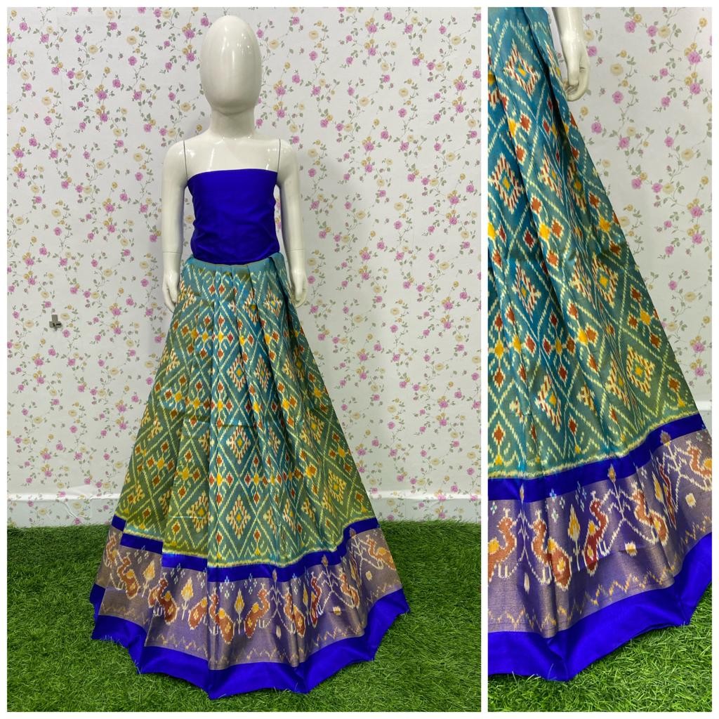 IKKAT LEHENGAS | Half saree designs, Half saree lehenga, Pink half sarees