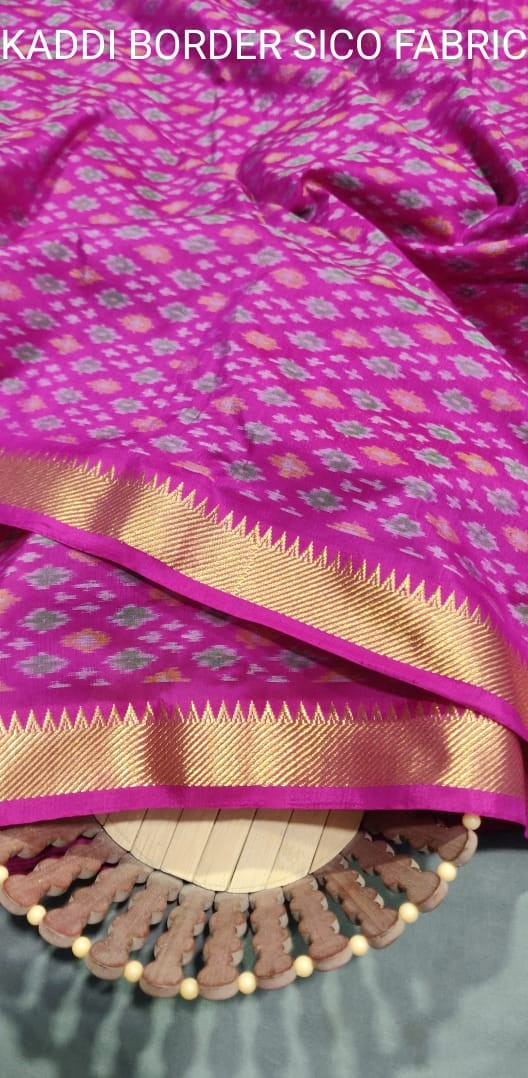 Ikkat Sico Fabrics with Two Sides Zari Border  IKTTQ6PX2SS