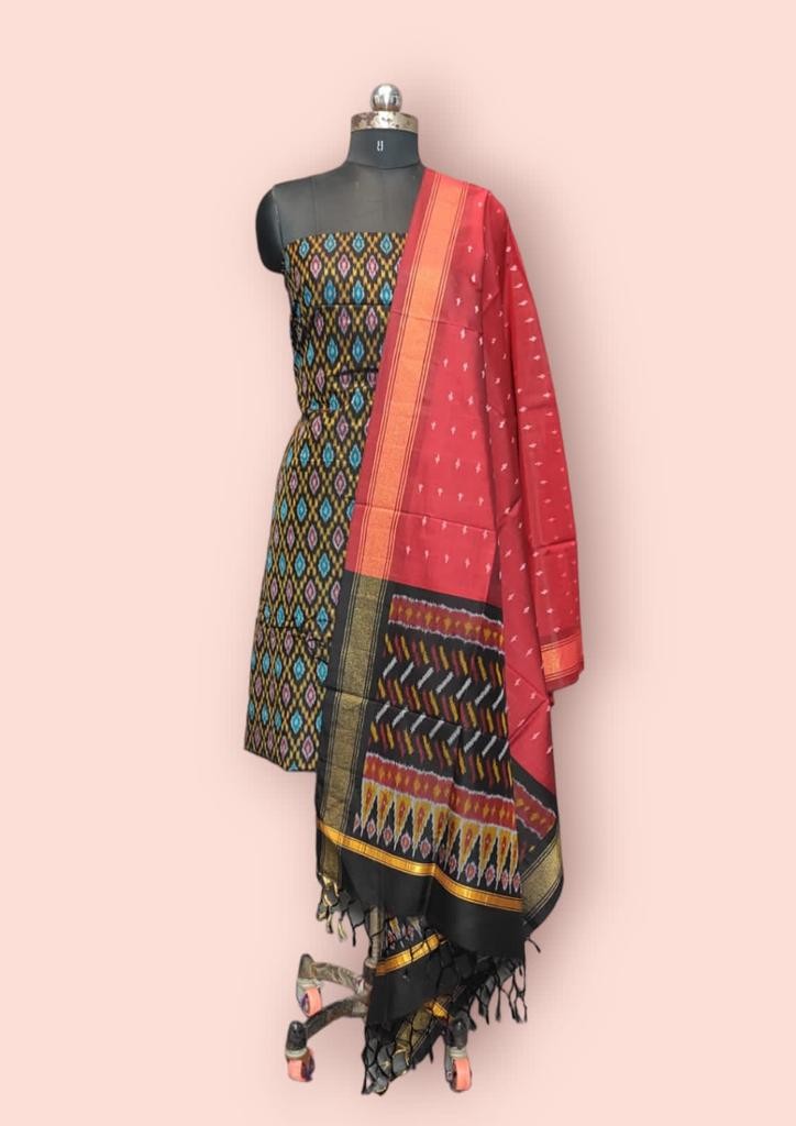 Pochampally Ikkat Pure Sico Dress Material with Beautiful Colour Combinations IKTR91KPCSCD