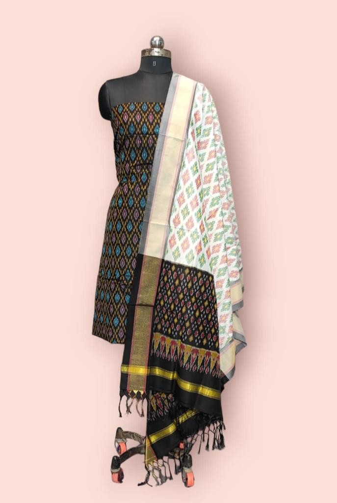 Pochampally Ikkat Pure Sico Dress Material with Beautiful Colour Combinations IKTM91KC1SCD